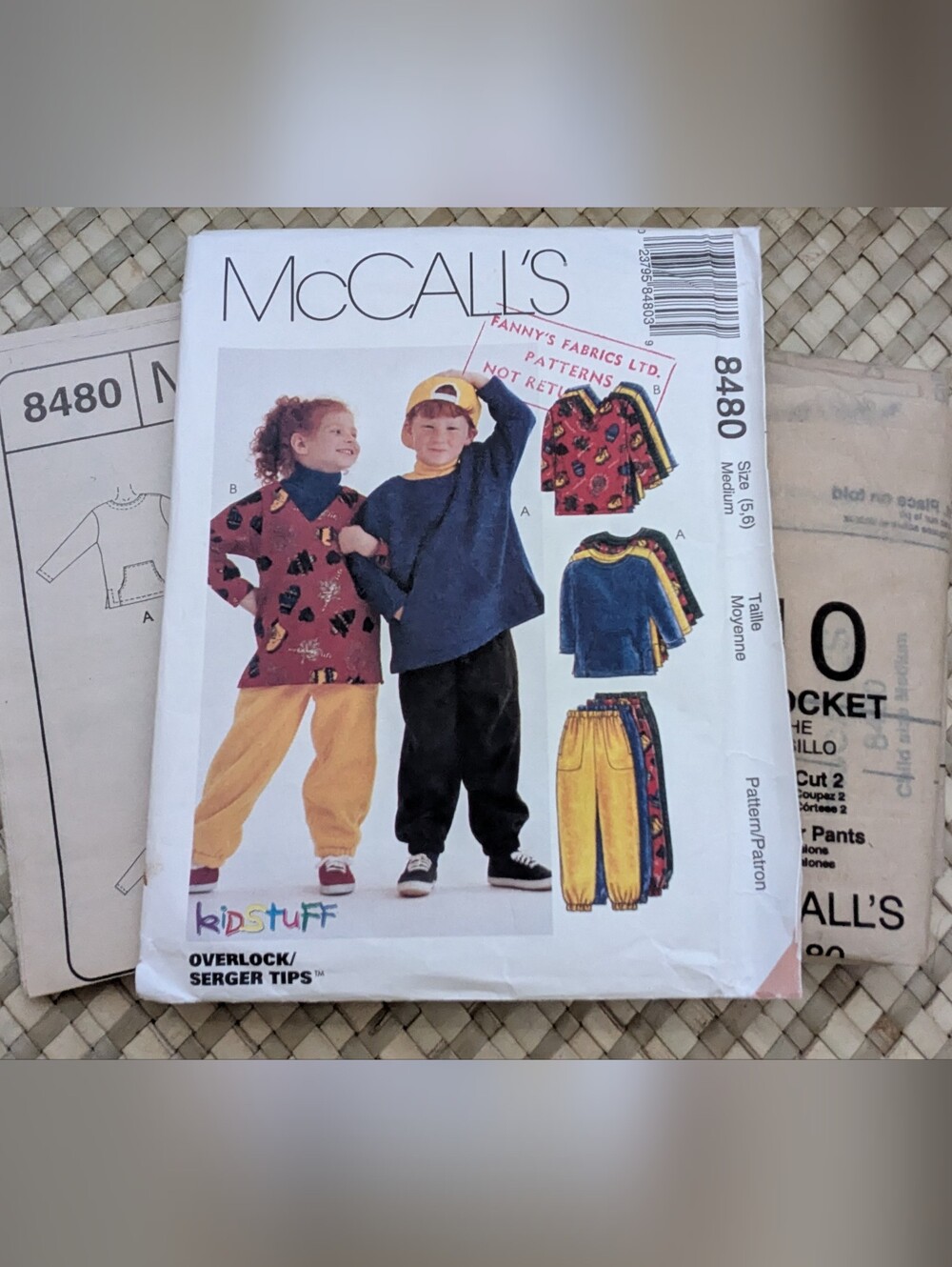 McCall's 8480: Children's Tops & Pants for Stretch Knits Sz 5,6 - Uncut